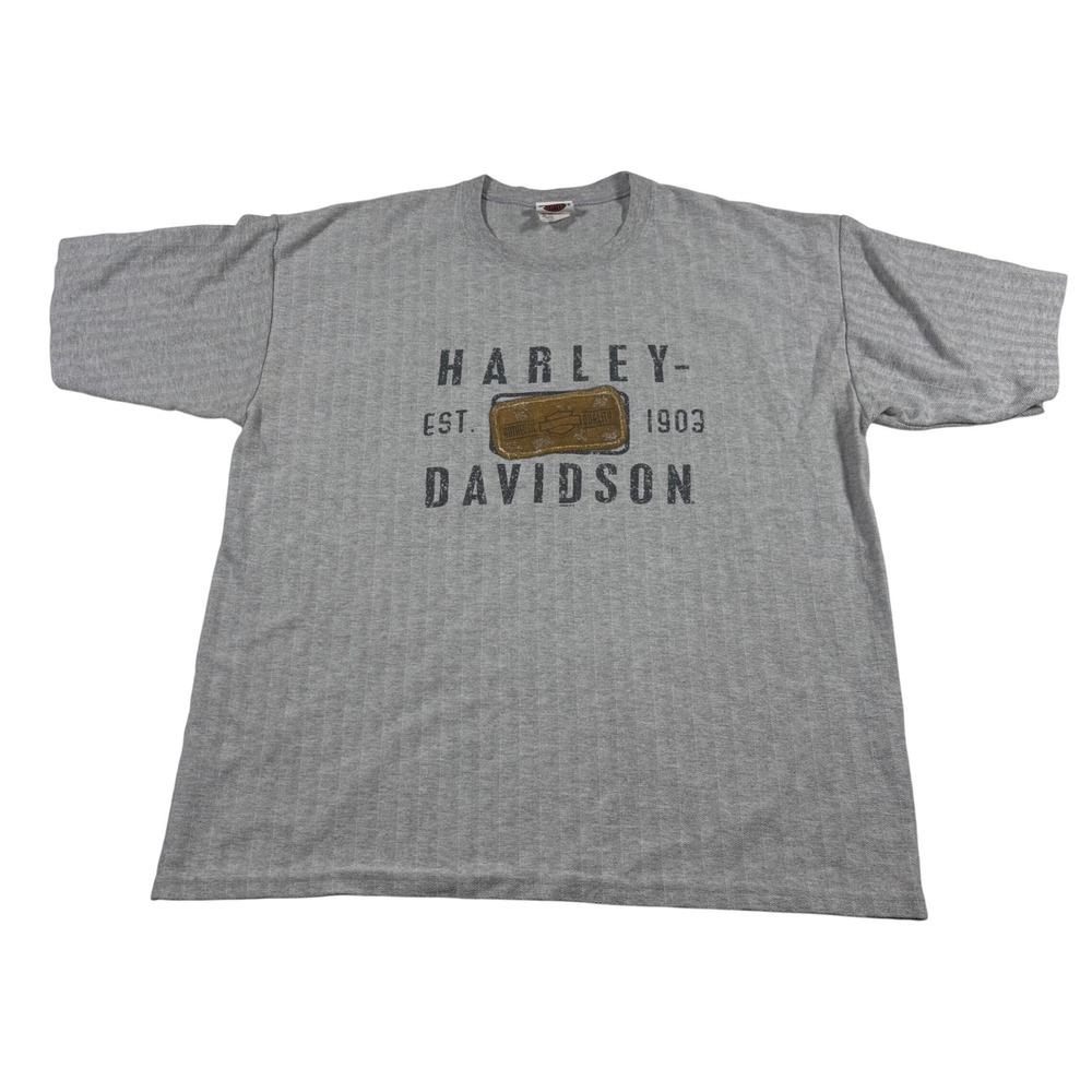 Vintage Harley Davidson T-Shirt Mens XL Gray A.D. Farrow Co. Columbus Ohio